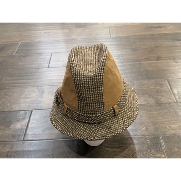 Vintage RESISTOL Mens Sherlock Suede Tweed Fedora Hat Size 7 1/8 Made In USA - Picture 2 of 10